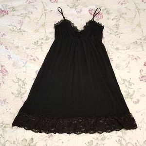 Black Lace Slip Nightgown